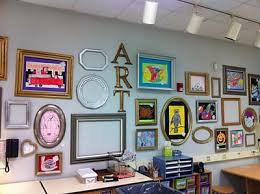 Wall Of Frames For Student Artwork Art Classroom Decor Elementary Art Classroom Art Room Posters