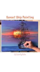 How to paint a red sailboat artwork. Sailboat Sunset Acrylic Painting Using Colorbyfeliks Acrylic Paints D Video In 2020 Canvas Painting Tutorials Painting Art Lesson Nature Art Painting