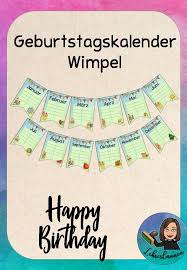 Geburtstagskalender Wimpel Klassenzimmer Dekoration In 2020 Birthday Calendar Classroom Classroom Decor