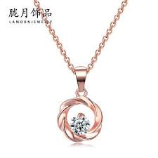 锁骨项链 简约螺旋吊坠锁骨项链铜玫瑰金跨境饰品批发 阿里巴巴 南美