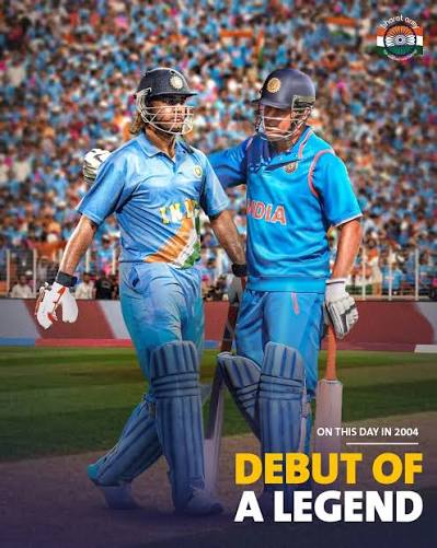 🐐 𝗧𝗛𝗘 𝗚𝗢𝗔𝗧'𝗦 𝗔𝗥𝗥𝗜𝗩𝗔𝗟! #OnThisDay in 2004, a Ranchi  youngster stepped onto the international arena & etched his name in the  cricketing legacy. 📜🔥 In the pages of cricket history, Mahi's captaincy