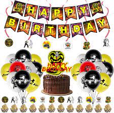 Buy 90pcs Cobra Kai Birthday Party Supplies Cobra Kai Swirls Party Decoration Cobra Kai Birthday Party Banner For Kids Teens Themed Birthday Party Decor Supplies Online In Indonesia B091st45jd