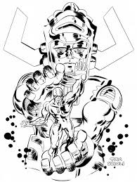 Silver surfer coloring pages are a fun way for kids of all ages to develop creativity, focus, motor skills and color recognition. Silver Surfer Galactus Tom Scioli In Anthony Gonzo S Commissions Comic Art Gallery Room