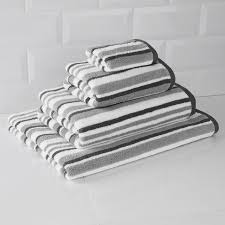 Black and white hand towels. Morrisons Grey Striped Supersoft Hand Towel Morrisons