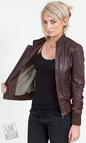 Womens Brown Leather Bomber Jacket Anola Uk Lj Leather Jackets Women Brown Leather Bomber Jacket Leather Bomber Jacket Women