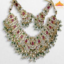 Deepali Red And Green Kundan Necklace Set Necklace Necklace Set Necklace Price