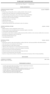 Editorial Intern Resume Sample Mintresume