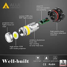 6000k Xenon White Alla Lighting 2800lm Xtreme Super Bright H11 Led Bulbs Fog Light High Illumination Cob 72 Led H11 Bulb H8 H16 H11 Fog Lights Lamp Replacement Bulbs