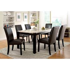 Furniture Of America Friedrich Modern 7 Piece Marble Dining Table Set Idf 3823t 7pc Dining Table Marble Dining Room Table Marble Marble Dining Table Set