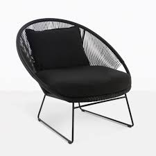 Natalie Rope Chair Black Angle Lounge Chair Outdoor Relaxing Chair Black Lounge Chair