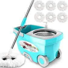 Maybe you would like to learn more about one of these? Tsmine Inc Tsmine Spin Mop Bucket System Stainless Steel Deluxe 360 Spinning Mop Bucket Floor Cleaning System With 6 Microfiber Replacemen