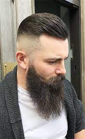 Old School Meets New School Slicked Pomp Rugged Beard And Finished With A Skin Fade Photo By Thom Long Hair Styles Men Mens Hairstyles Mens Haircuts Short