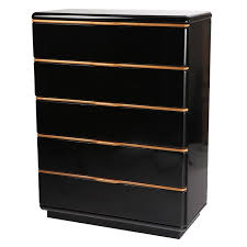 Black Lacquered Dresser With Maple Trim 1stdibs Com Lacquer Dresser Low Dresser Dresser