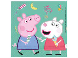 Jest wielką fanką peppy wutz na lekcji języka niemieckiego. Servietten Peppa Wutz Peppa Pig Partydeko
