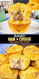 Baked Ham And Cheese Egg Muffins These Easy To Make Egg Muffins Make A Delicious And Healthy Breakfast Baked Ham Breakfast Recipes Easy Egg Muffins Recipe