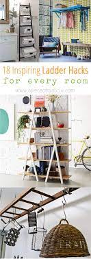 18 Inspiring Home Decor Ideas With Ladders For Every Room A Piece Of Rainbow Wooden ladder garland greenery white lights white glittery mesh small.