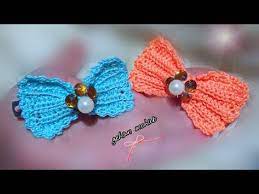 توك العيد كروشيه طريقة عمل توكة شعر على شكل فيونكة بطريقة سهلة جدا youtube crochet accessories crochet earrings crochet