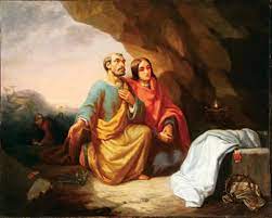 Theodor Schaepkens | St. Peter and St. John at the Empty Tomb of Christ |  MutualArt