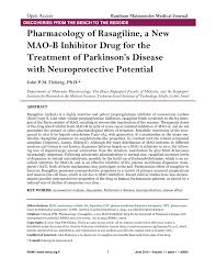 Pdf Pharmacology Of Rasagiline A New Mao B Inhibitor Drug For The Treatment Of Parkinson S Disease With Neuroprotective Potential