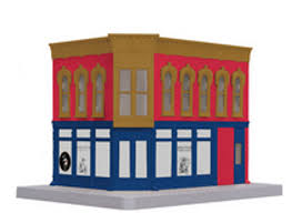 MTH Royal Flush Plumbing Shop 2 story corner store building w/blinking sign  - The Public Delivery Track