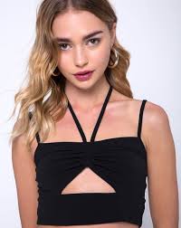 Chateau Crop Top in Black