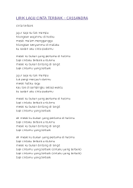 Berikut lirik dan chord lagunya. Lirik Lagu Cinta Terbaik Mafasr
