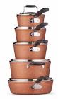 The Rock Copper Essentials Cookware Set, Non-Stick, Dishwasher & Oven Safe, 10-pc Heritage