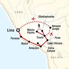 Map Of The Route For Absolute Peru Machu Picchu Peru Peru Travel Peru