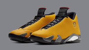 Featuring black throughout while the lateral side features perforations and the medial will have a quilted pattern. Air Jordan 14 Retro Yellow Ferrari Release Date 06 22 19 Bq3685 706 Sole Collector