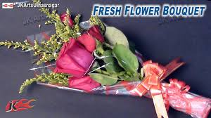 Benchmark bouquets light pink roses and white oriental lilies, with vase (fresh cut flowers). Diy Fresh Flower Bouquet How To Make Gift Idea Jk Arts 664 Youtube