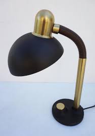 Antique brass and glass cylinder desk lamp with integrated led is ideal for those who favor sleek, contemporary design. Industrial Vintage Hillebrand Brass Table Desk Lamp