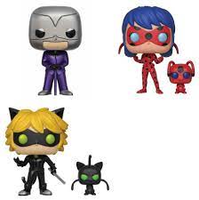 Funko Animation Pop Miraculous Tales Of Ladybug Cat Noir Set Of 3 In 2021 Funko Pop Ladybug Cat Noir Funko