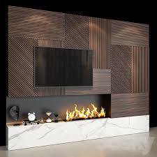 3d Models Tv Wall Tv Wall Set 51 In 2020 Wall Units With Fireplace Tv Room Design Living Room Tv Wall