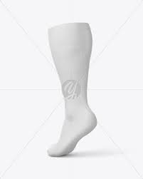 Download Compression Long Sock Mockup In Apparel Mockups On Yellow Images Object Mockups
