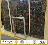 Original Quarry Golden Black Portoro Marble Tile Gold Flower Marble Slab