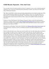 Child Beauty Pageants Pros And Cons