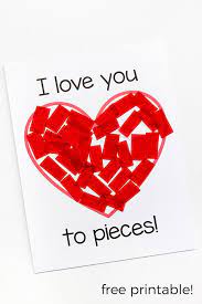 Finish the monkeys off by drawing black eyes and a dark brown circle/smile on their face. I Love You To Pieces Valentine S Day Craft Activity