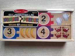 Because the uses are so varied they come in a variety of different sizes. Pre School Games 40 Pcs Melissa Doug Self Correcting Wooden Number Puzzles With Storage Box Toys Games