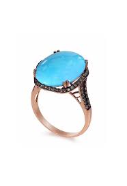 This is a custom handmade turquoise engagement ring ,gemstone can be replaced by any other gems and can be customized in any size/shape. Effy 14k Rose Gold Turquoise And Diamond Ring 10 41 Effyjewelry Com