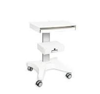 Dental Mobile Workstation Cart - Adjustable Height W/Oral Scanner Mount &  Keyboard Tray (White)