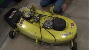 John deere z900m z900r series mower deck parts diagram john deere x320 how to remove mower deck sharpen blades 008 x320 tractor with 54 in deck 2017 john deere x320 how to replace main drive belt on deere lx173 riding mower. How To Remove A Mower Deck From A John Deere 100 Series 125 Automatic Youtube