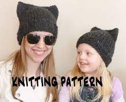 Cat Hat Knitting Pattern Cat Beanie Knit Pattern Cat Ears Etsy In 2021 Knitted Hats Cat Hats Knitted Cat Ear Hat Knitting Pattern