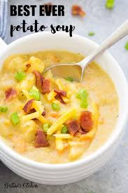 The Best Creamy Potato Soup Recipe This Easy Potato Soup Is Made With Healthy I Freezer F Potato Soup Easy Creamy Potato Soup Recipe Creamy Potato Soup