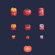 Food Icons Set Pixelart Icons Gamedev Inventory Food Soda Retro Illustration Set Game Videogame Pixel Art Food Pixel Art Creative Graphic Design