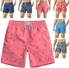 Maamgic Mens Quick Dry Anchor Swim Trunks With Mesh Lining Swimwear Bathing Suits Red Glm009 Large Amazon Mens Bathing Suits Mens Swim Trunks Bathing Suits