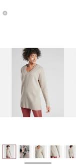 Athleta Wool Cashmere Blend V-Neck Tunic Sweater V-neck