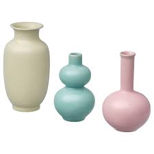 Atertag Vase Set Of 3 Green Pink Yellow Ikea Ikea Vases Vase Ikea