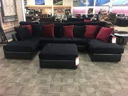 3pc Double Chaise Sectional In Black Jamba Double Chaise Sectional Black Sectional Living Room Black Living Room