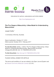 Engaged group dating stage (initiation and maturation). Pdf The Five Stages Of Masculinity A New Model For Understanding Masculinities