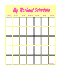 Blank Workout Schedule Template 8 Free Word Pdf Format